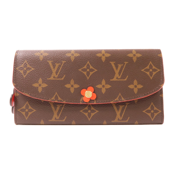 LOUIS VUITTON LV GHW Portefeuille Emily Long Wallet M62941 Monogram Brown/Red