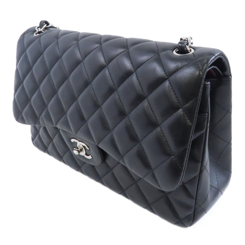 CHANELQuilted CC SHW Classic Jumbo Shoulder Bag A58600 Lambskin Leather Black