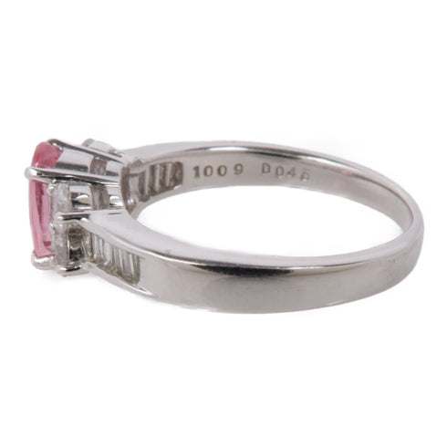 JEWELRY Pink Sapphire Diamond Ring PT900 Platinum US#5.75