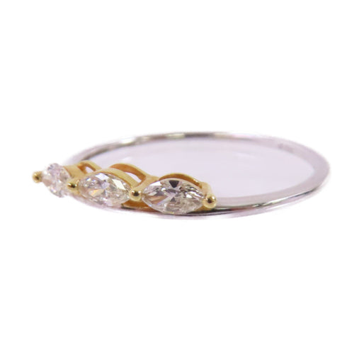 FINE JEWELRY 0.22ct Diamond Ring US#7.25 18K White Gold 18K Yellow Gold