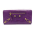 BALENCIAGA GHW City Long Wallet Lambskin Leather Purple