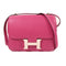 HERMES PHW Constance Mini Shoulder Bag Evercolor Leather L3 Rose Purple
