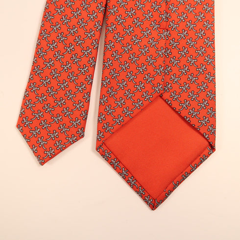 HERMES Tie Ties Silk Red