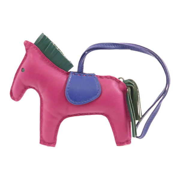 HERMES Rodeo MM Charm Milo Lambskin Leather Purple Blue Green
