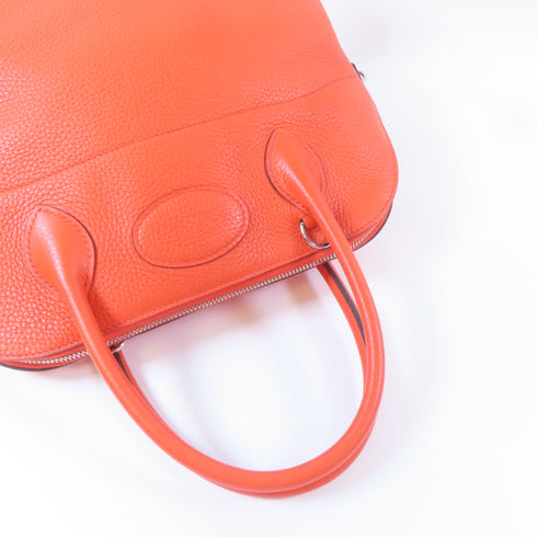 HERMES PHW Bolide 31 2 Way Shoulder Hand Bag Clemence Leather Orange Poppy