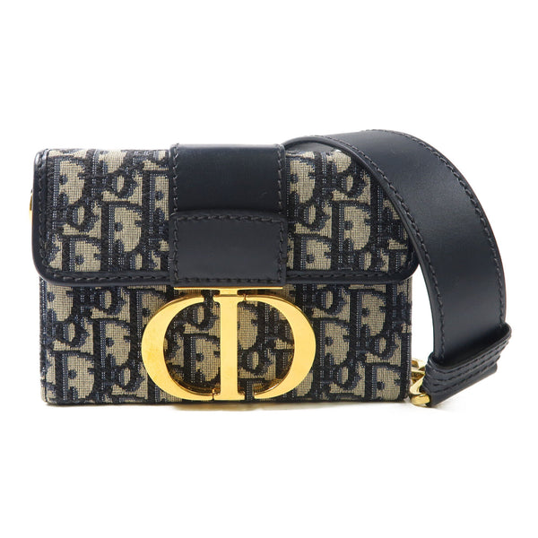 Christian Dior CD GHW 30 Montaigne Shoulder Bag M9204UTZQ Canvas Beige/Navy