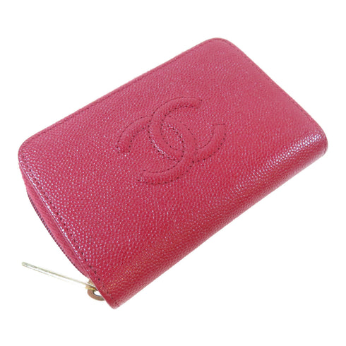CHANEL CC GHW Coin Case A68890 Cavier Leather Red