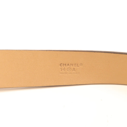 CHANEL CC SHW Belt Calfskin Leather Marron Brown