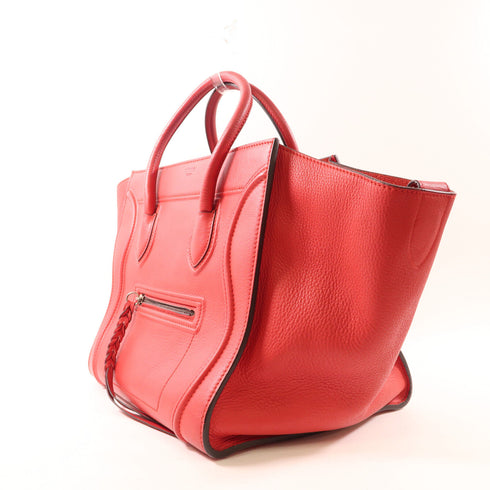 CELINE Square Phantom Handbag Red Calfskin Leather 169953MCC