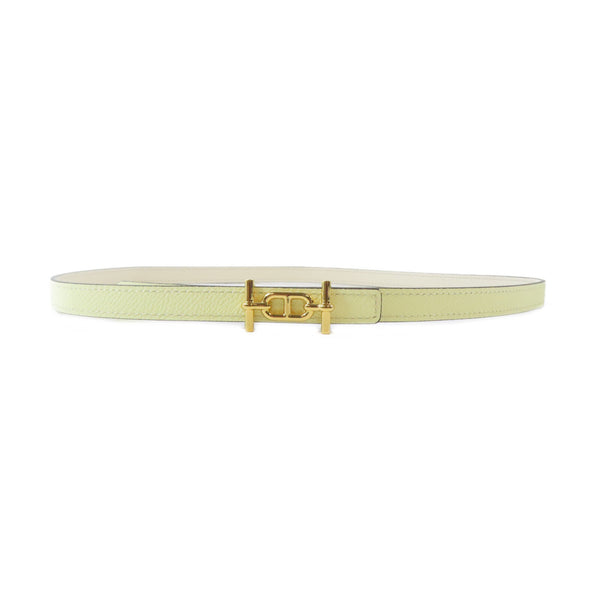 HERMES GHW Ancre Belt Veau Epsom Swift Leather Light Yellow Beige