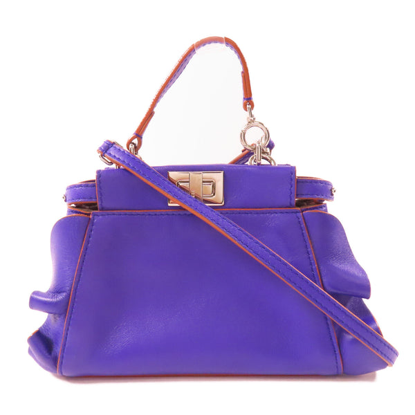 FENDI SHW 2 Way bag Calfskin Leather Purple