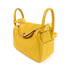 HERMES GHW Mini Lindy Shoulder Bag Clemence Leather Jaune Ambre Yellow