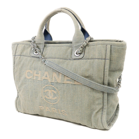 CHANEL CC SHW 2 Way Shoulder Bag Handbag Denim Blue