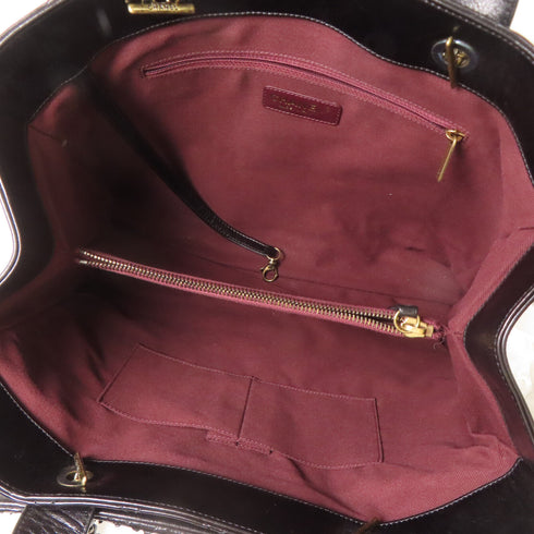 CHANEL Black Diamond-grained cowhide leather/snakeskin leather Shoulder Tote...