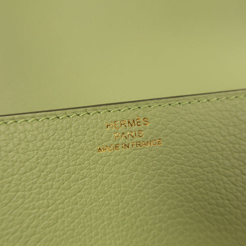 HERMES GHW Roulis Slim Wallet Evercolor Leather Vert Criquet Green