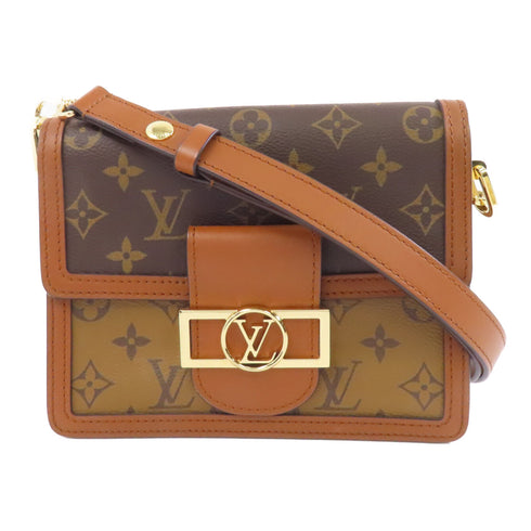 LOUIS VUITTON LV GHW Mini Dauphine Shoulder Bag M45959 Monogram Reverse Brown v2