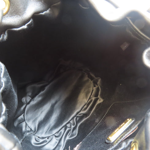 MIU MIU GHW Shoulder Bag 5BE037 Lambskin Leather Black