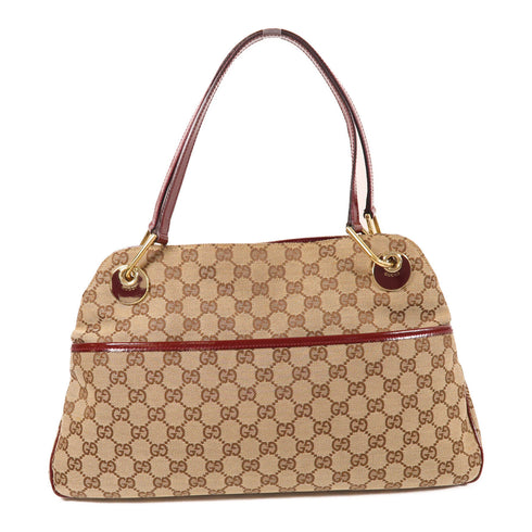 GUCCI GG GHW Shoulder Bag Canvas 121023