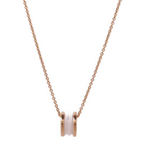 BVLGARI B-Zero1 Necklace 18K Pink Gold Ceramic Gold/White