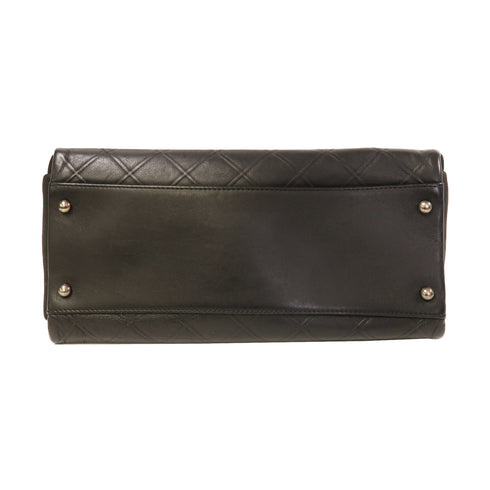 CHANEL Quilted CC SHW Shoulder Bag Calfskin Leather Black v2