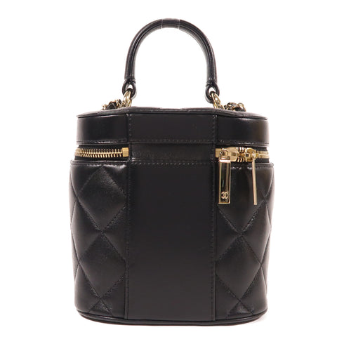 CHANEL CC GHW 2 Way Shoulder Bag Lambskin Leather