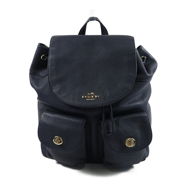 COACH GHW Backpack Rucksack Calfskin Leather