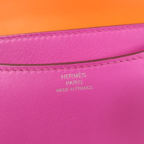 HERMES PHW Constance Mini Shoulder Bag Swift Leather Purple