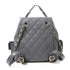 CHANEL Quilted CC SHW Backpack Rucksack Calfskin Leather Grey