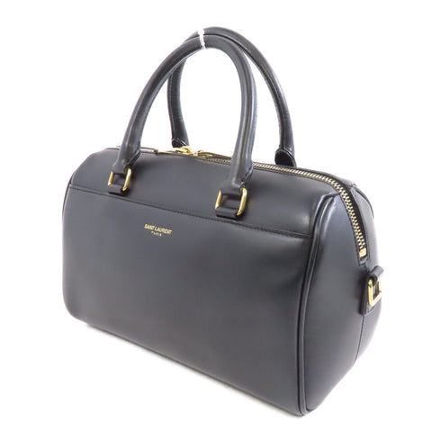 SAINT LAURENT YSL GHW 2way Shoulder Bag Calfskin Leather Black