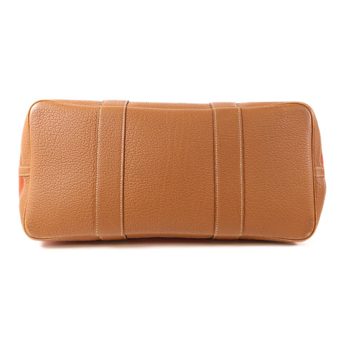 HERMES PHW Garden Party PM Tote Bag Canvas Leather