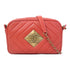 CHANEL CC GHW Chevron Pyramid Camera Case Shoulder Bag Lambskin Leather Red
