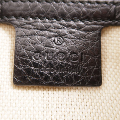 GUCCI GG GHW Shoulder Bag 308982 Calfskin Leather Black