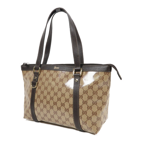 GUCCI GG GHW Shoulder Tote Bag 268640 Coated Canvas Brown
