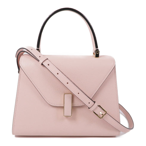 Valextra GHW 2way Shoulder Bag Calfskin Leather Pink