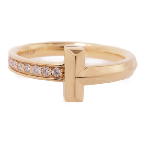 TIFFANY&CO T-One Ring Accessories US#5.5 18K Pink Gold