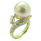 FINE JEWELRY 11.4mm Pearl 0.29ct Diamond Ring 18K Yellow Gold US#6.5