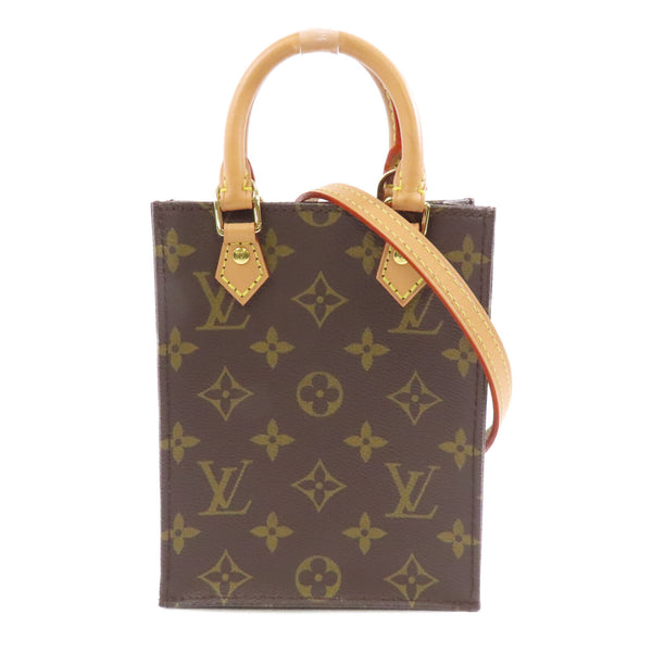 LOUIS VUITTON LV GHW Petit Sac Plat 2 Way Shoulder Bag M81295 Monogram Brown v2
