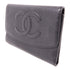 CHANEL CC GHW Wallet Calfskin Leather Black