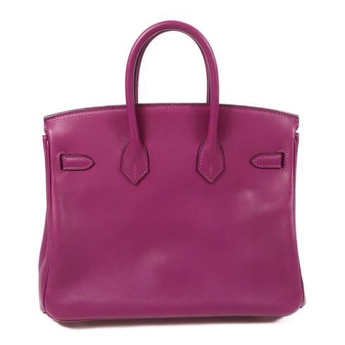 HERMES PHW Birkin 25 Handbag Veau Swift Leather Anemone