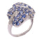 Fine Jewelry 4.36ct Sapphire 0.14ct Diamond Ring US#6 18K White Gold