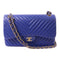 CHANEL CC GHW Chain Shoulder Bag Calfskin Leather Blue v1