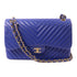 CHANEL CC GHW Chain Shoulder Bag Calfskin Leather Blue v1