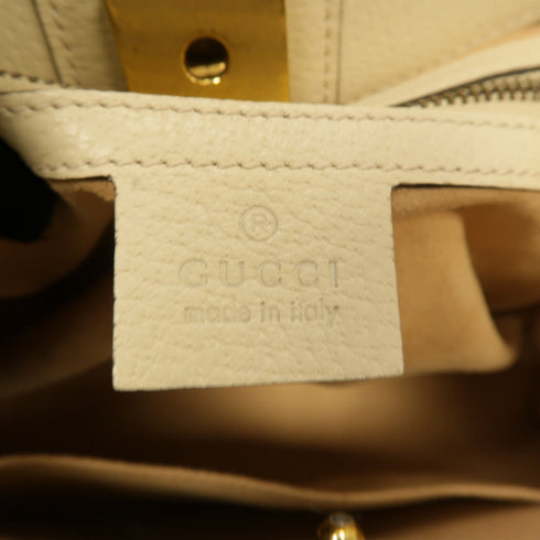 GUCCI GG GHW Totem Butterfly 2Way Shoulder Handbag 505344 Calfskin Leather White