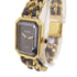 CHANEL GHW CC Premiere L Quartz Watch Gold Plated Calfskin Leather Black