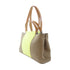HERMES PHW Cabag Tote Shoulder Handbag Canvas Etoupe Gray Yellow