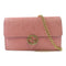 GUCCI GG GHW Wallet On Chain Shoulder Bag 409340 Calfskin Leather Pink