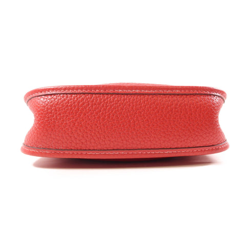 HERMES PHW Evelyne TPM Shoulder Bag Clemence Leather Rose De Coeur/Red
