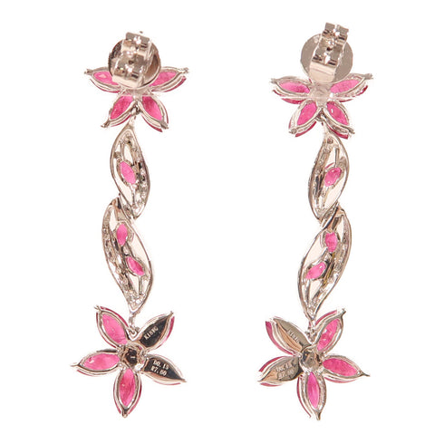 JEWELRY Ruby Diamond Earrings 18K White Gold v1