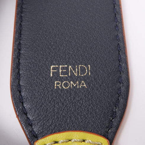 FENDI GHW Shoulder Strap Calfskin Leather Yellow
