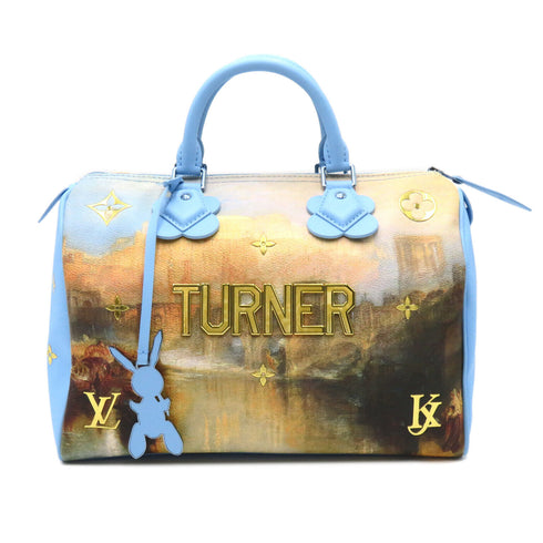 LOUIS VUITTON LV SHW Turner Speedy 30 Handbag M43306 Coated Canvas Blue